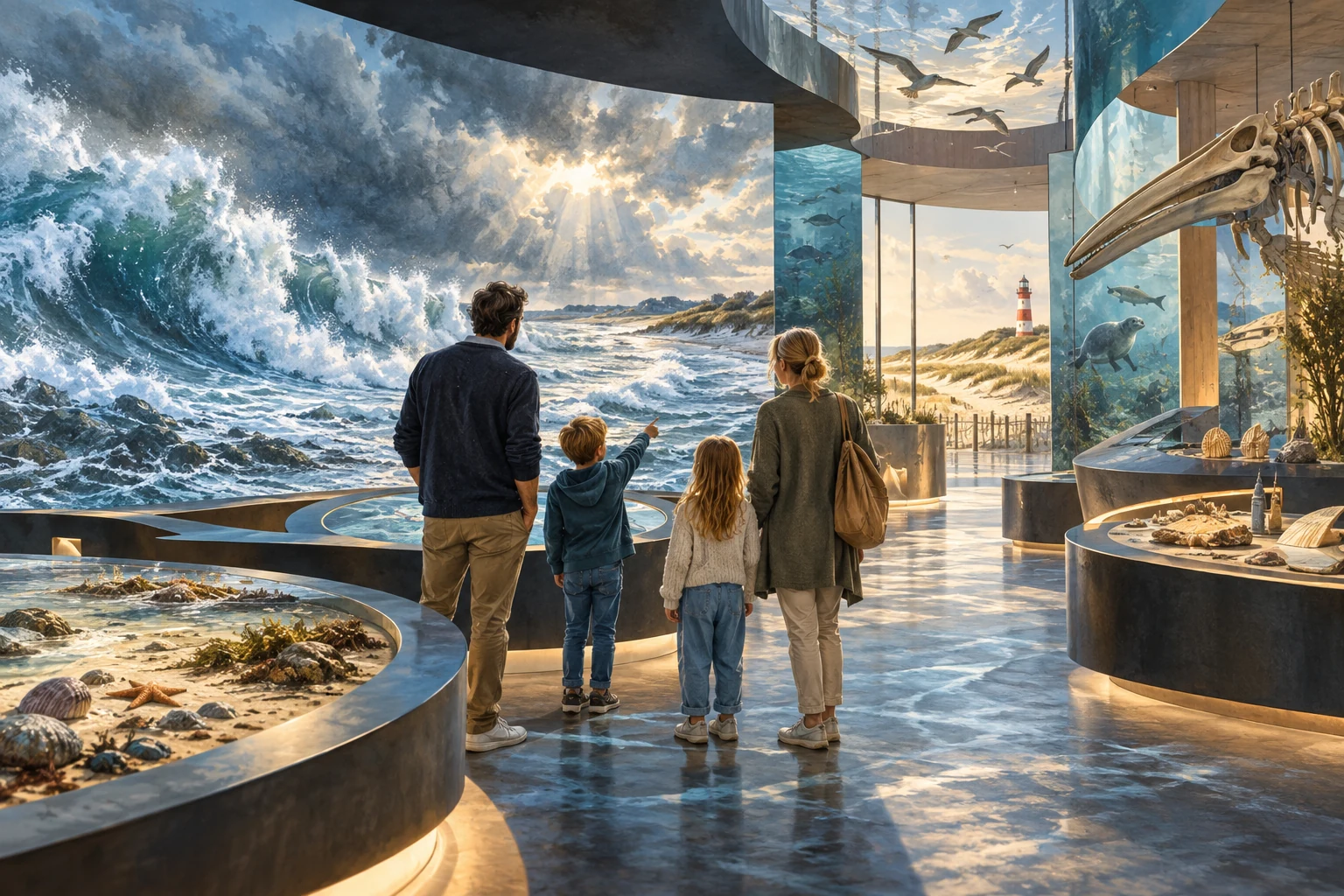 Moderne Ausstellung über Sturm, Meer und Naturgewalten auf Sylt
